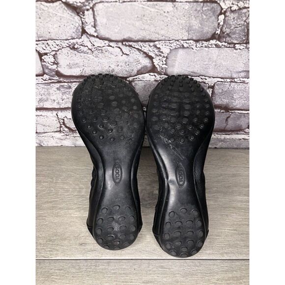 Tod's Black Leather Cap Toe Buckle Ballerina Ballet Flats Women's Sz 10M US/41EU - Picture 14 of 16